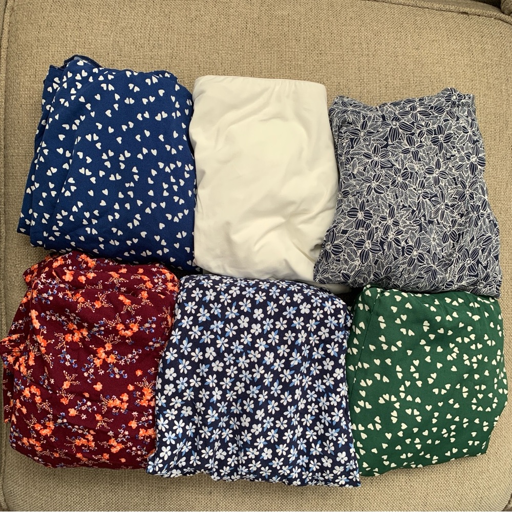 Lot of 6 Dresses Romper Floral Midi Mini Size 2XL XXL Blue Green Above Knee Blue